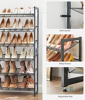 Amazon.com: SONGMICS Shoe Rack, 6-Tier Shoe Organizer, Metal